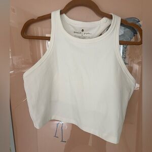 Spiritual Gangster Bone White Racerback Sports Bra | Cropped Tank | Size XL